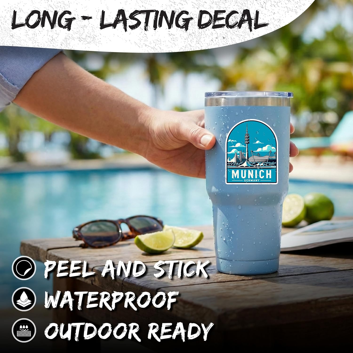 Munich Germany Sticker 4 Inch City Travel Souvenir Destination - Waterproof Vinyl Decal for Laptop Water Bottle Car Tumbler - Durable Aesthetic Long-Lasting Stickers for Adults ID44990 - Image 3