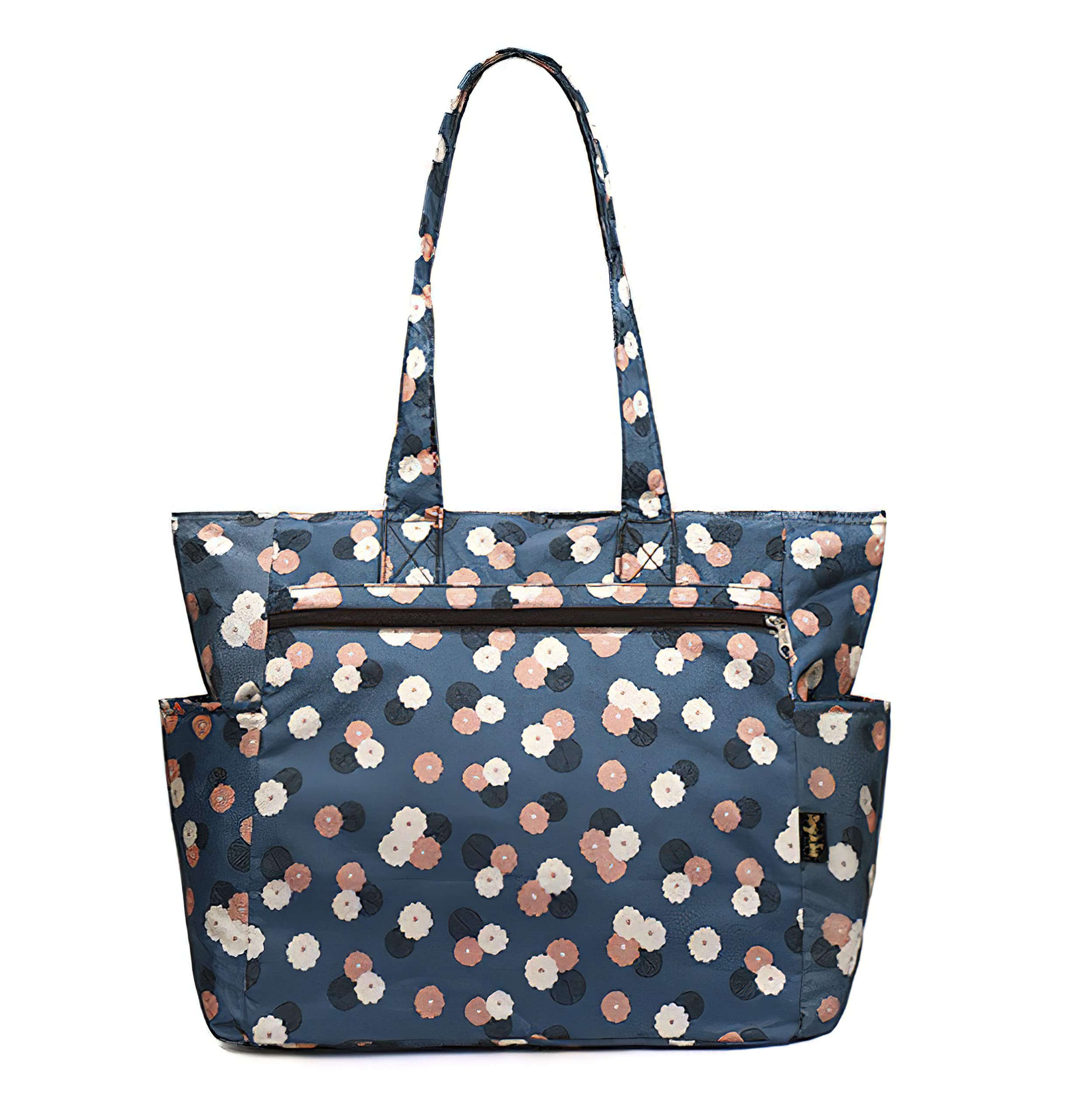 Floral Tote Water-resistant Large Shoulder Bag for Shopping School Work College Yoga Travel Beach Daily Use with Multi Pockets