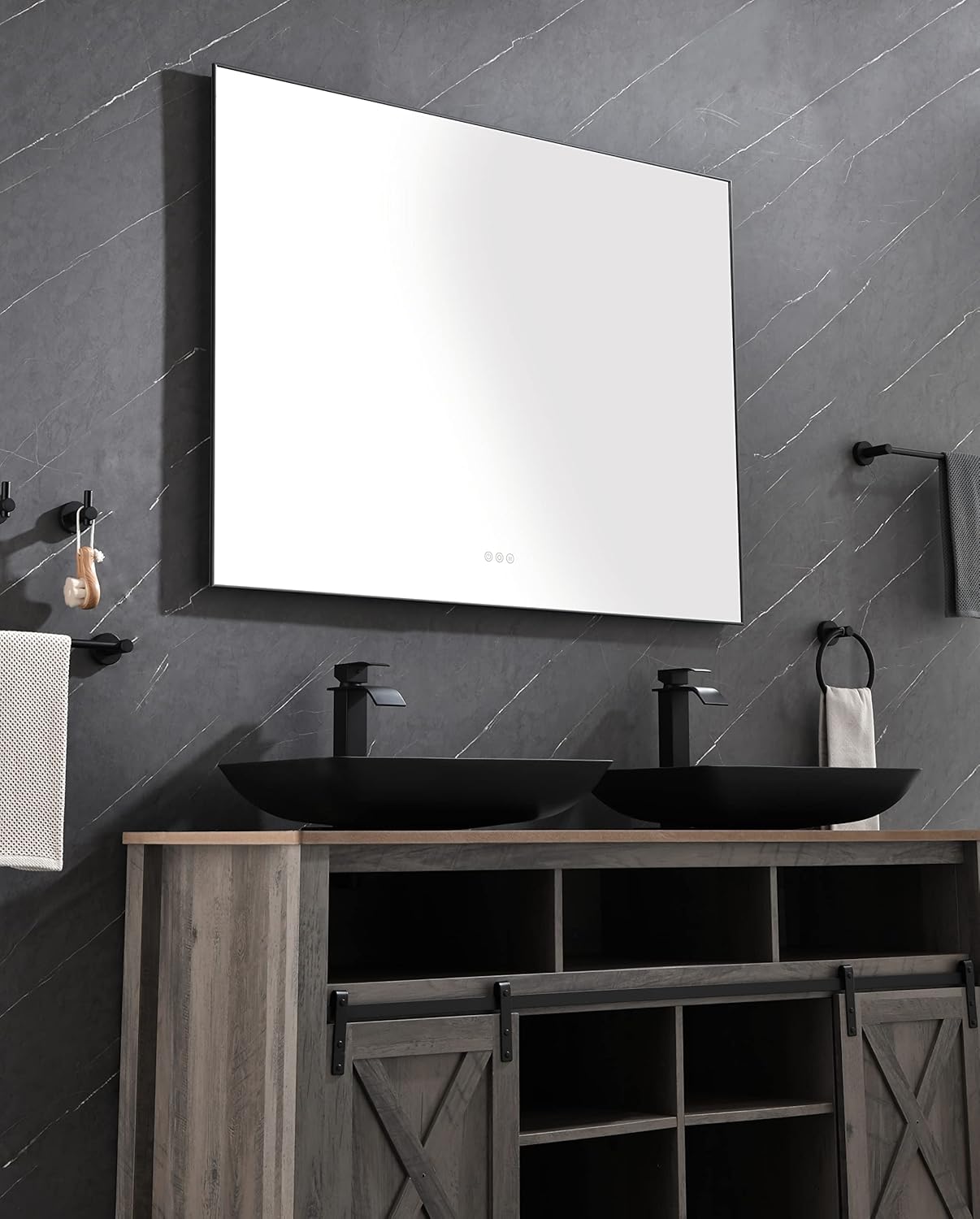 Bathroom led Mirror is Multi-Functional and Each Function is Controlled by a Smart Touch Button.