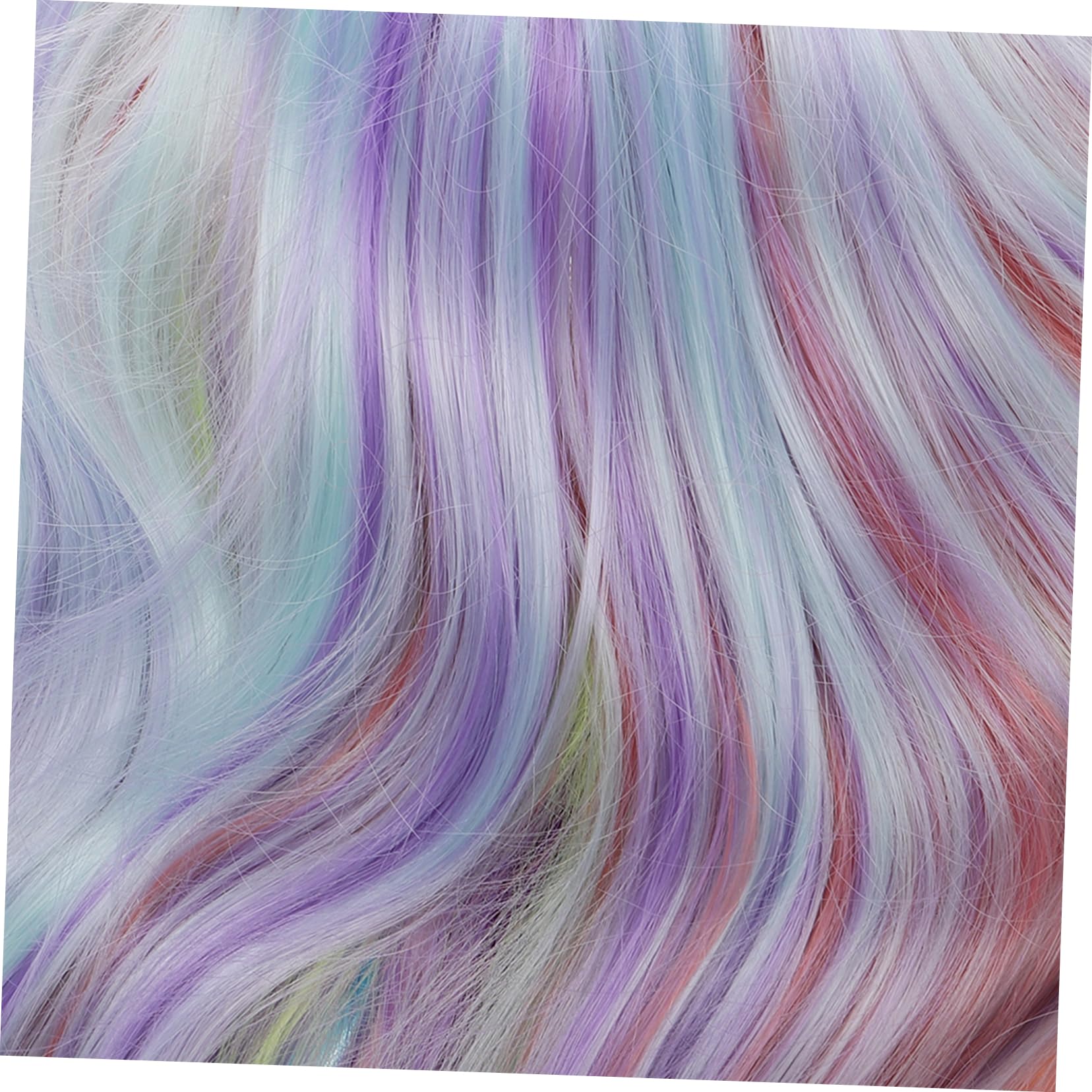 BESTYASH Regenbogen Perücke Regenbogen-cosplay-perücke Wellige n Halloween-kostüm Braune n Für Damen Aus Echthaar Lockig, Wellig Neon Mit