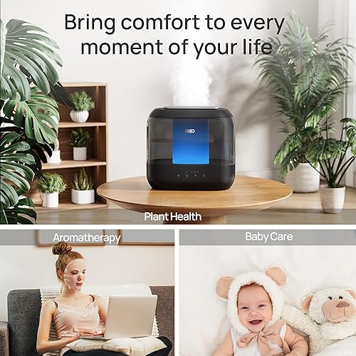 Miniatura 8 de Dreo Humidificadores para dormitorio, humidificador de niebla fría de gran tamaño de 4L con difusor de aceite y luz nocturna, tiempo de
