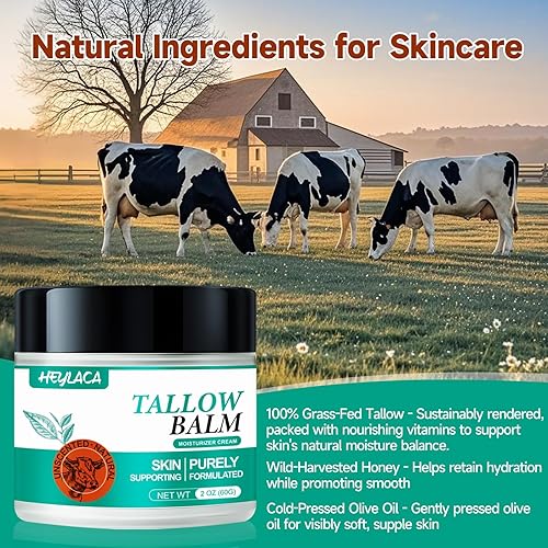 Miniatura 7 de Bálsamo de ternera y miel para la piel, crema hidratante de miel de sargo de ternera alimentada con pasto para cara, bálsamo de sebo orgánico batido