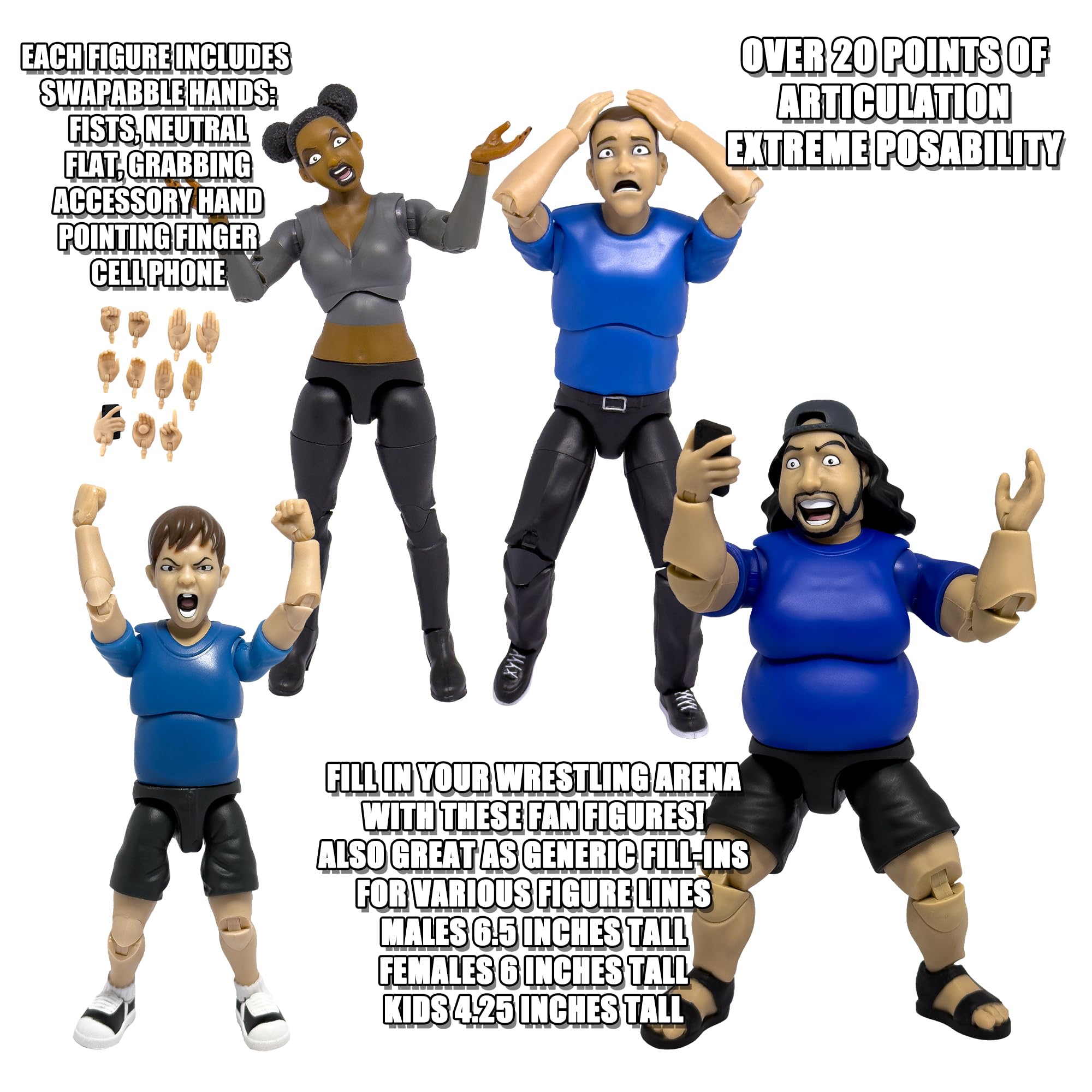 Ultimate Wrestling Crowd Fan Figures Four-Pack [Series 4]
