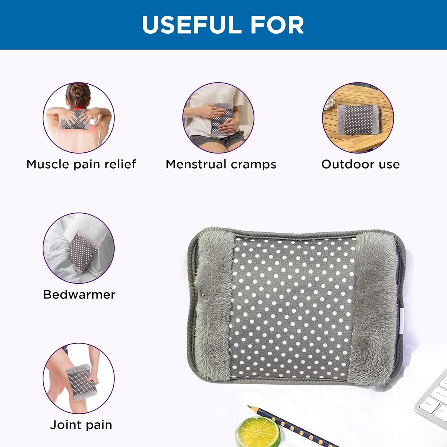 Expertomind Soft Electric Heating Bag (or Pillow) | Hot Water Bags for Swelling | Electric Massage Heating Pad for Period Cramps | Electric Hot Water Bag | Pain Relief in Shoulder, Back, Neck and Leg Expertomind Soft Electric Heating Bag (or Pillow) | Hot Water Bags for Swelling | Electric Massage Heating Pad for Period Cramps | Electric Hot Water Bag | Pain Relief in Shoulder, Back, Neck and Leg