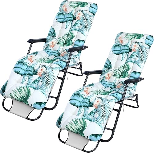 Sintuff 2 cojines para silla de salón de 67 x 21 pulgadas, cojín mecedor para exteriores para muebles de exterior, cojines florales gruesos para