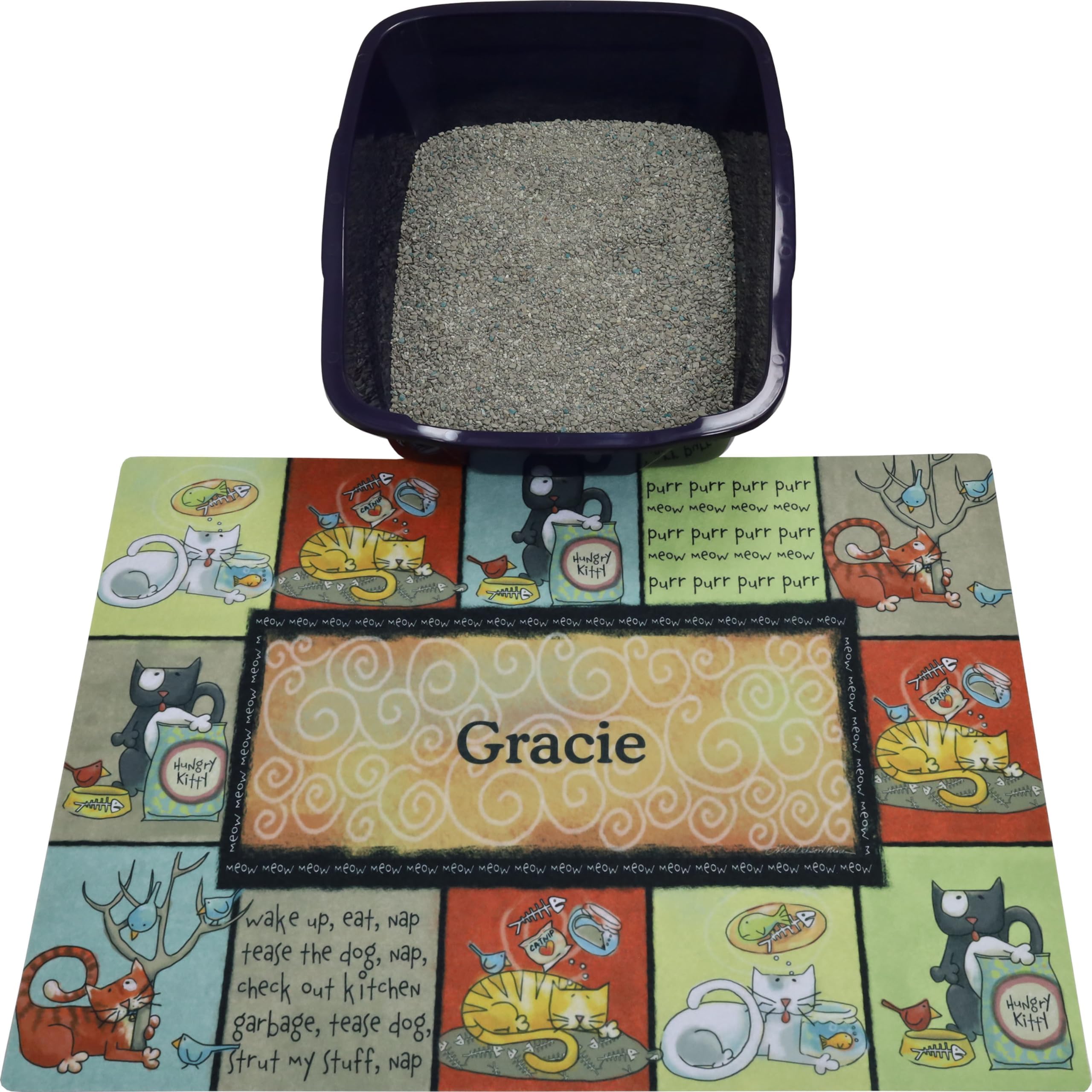 Drymate Personalized Custom Cat Litter Mat, Decorative