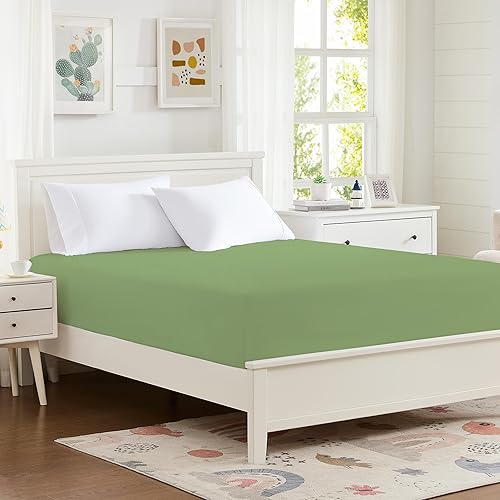 Hotella 100% Microfiber Full Size Fitted Sheet Only, 54"x75" Hotel Quality Deep Pocket Bottom Sheet, Up to 14" Matress Protector, Machine Washable and Non-Fade, Snug Fit Stay in Place, Sage Green