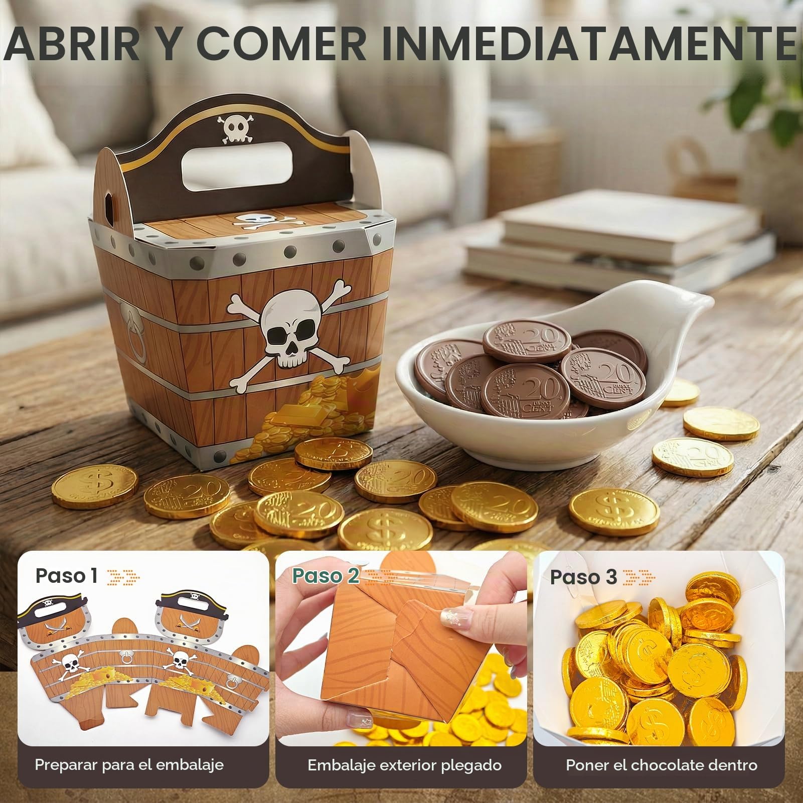 80 Piezas Monedas De Chocolate En Lámina De Oro, Monedas De Oro Comestibles | Chocolate Taler Ideal Para Tesoro Pirata, Cumpleaños Infantiles Y Celebraciones De Boda