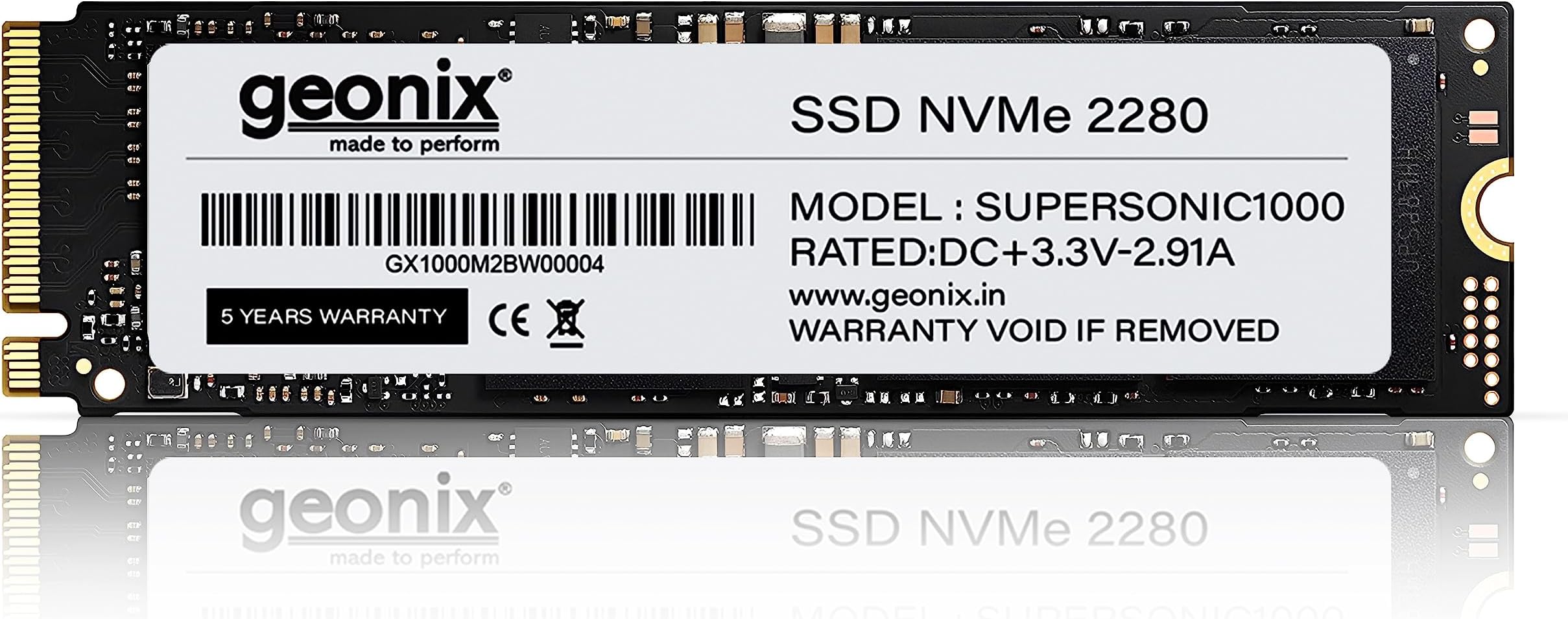 GEONIX 128GB M.2 NVMe SSD, 2280 SATA III (6Gb/s), Read Speed โ Up to 2650 Mbps, Write Speed โ Up to 2000 Mbps, Internal Solid State Drive (SSD), (5 Years Warranty)