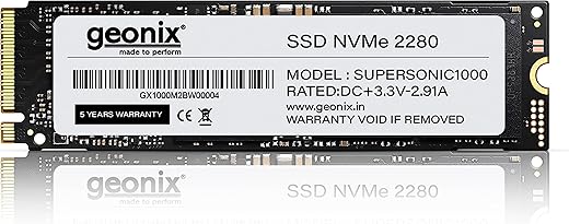 GEONIX 512GB M.2 NVMe SSD, 2280 SATA III (6Gb/s), Read Speed – Up to 2650 Mbps, Write Speed – Up to 2000 Mbps, Internal Solid State Drive(SSD),…