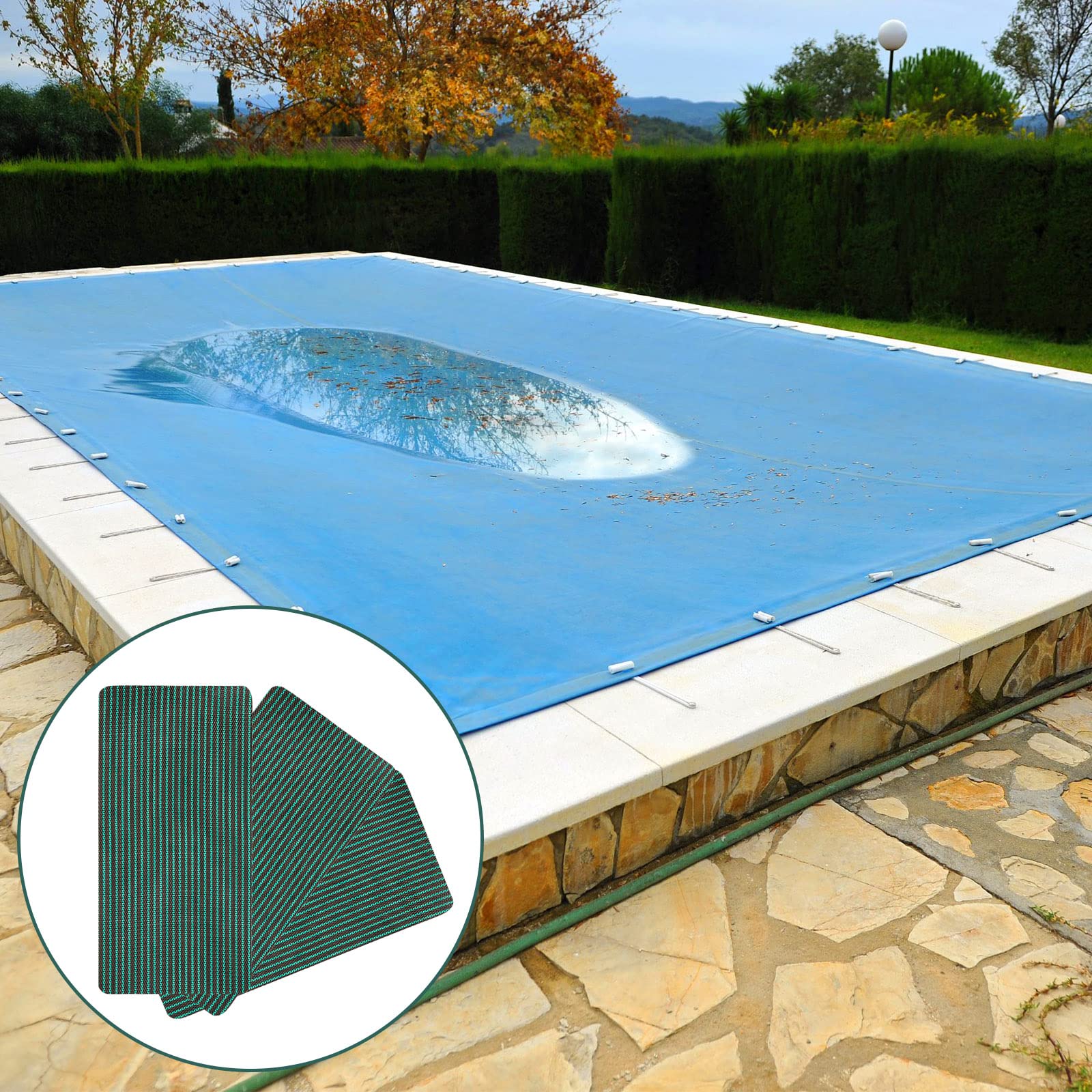 Kit patch di sicurezza per piscina, kit di riparazione di sicurezza per piscina, rete verde autoadesiva (20 x 30 cm, 22)