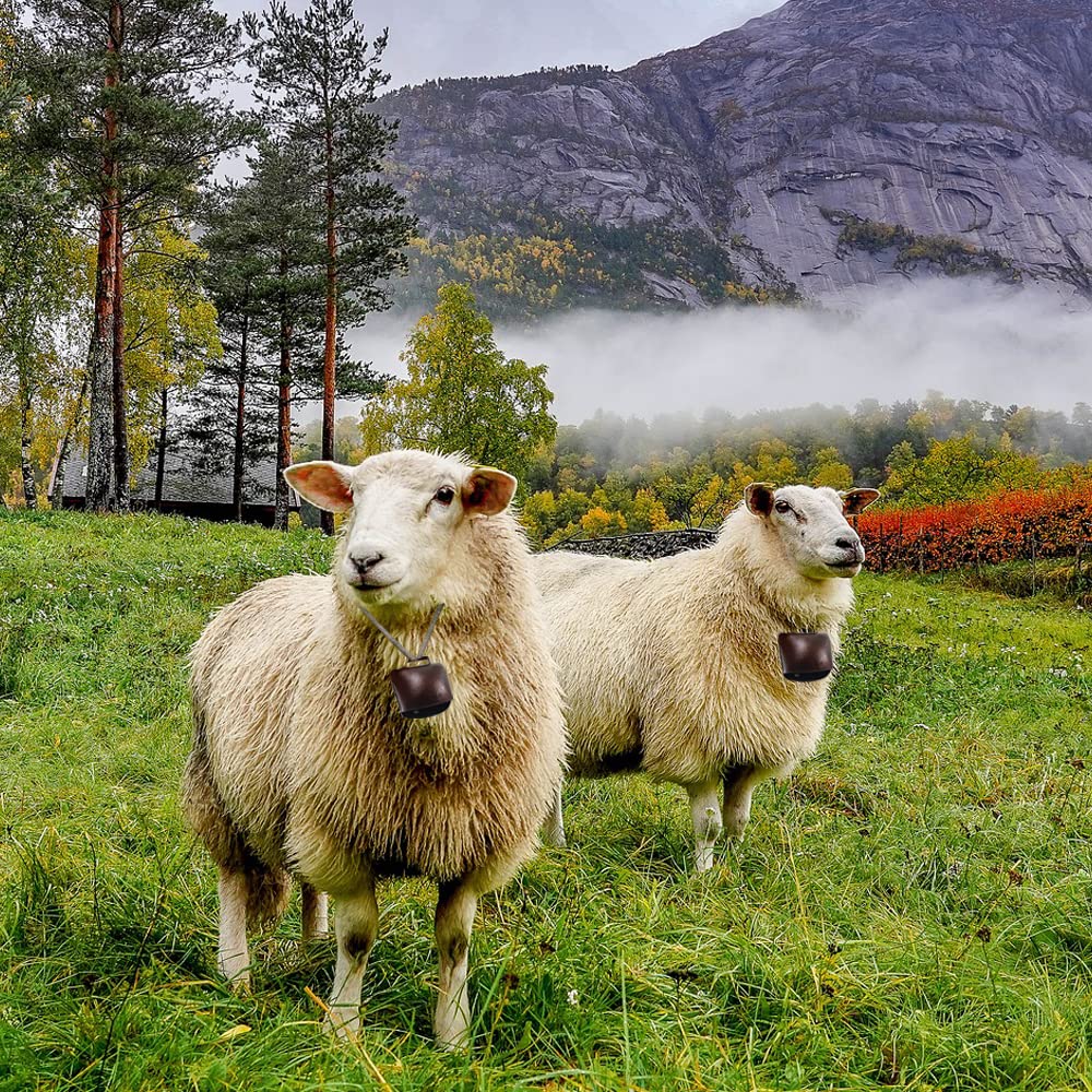 Campanello da giardino in metallo con manico, grande campana di mucca, campanello di rumore, forte finitura in rame anticato per fattoria, calcio, sport, eventi musicali