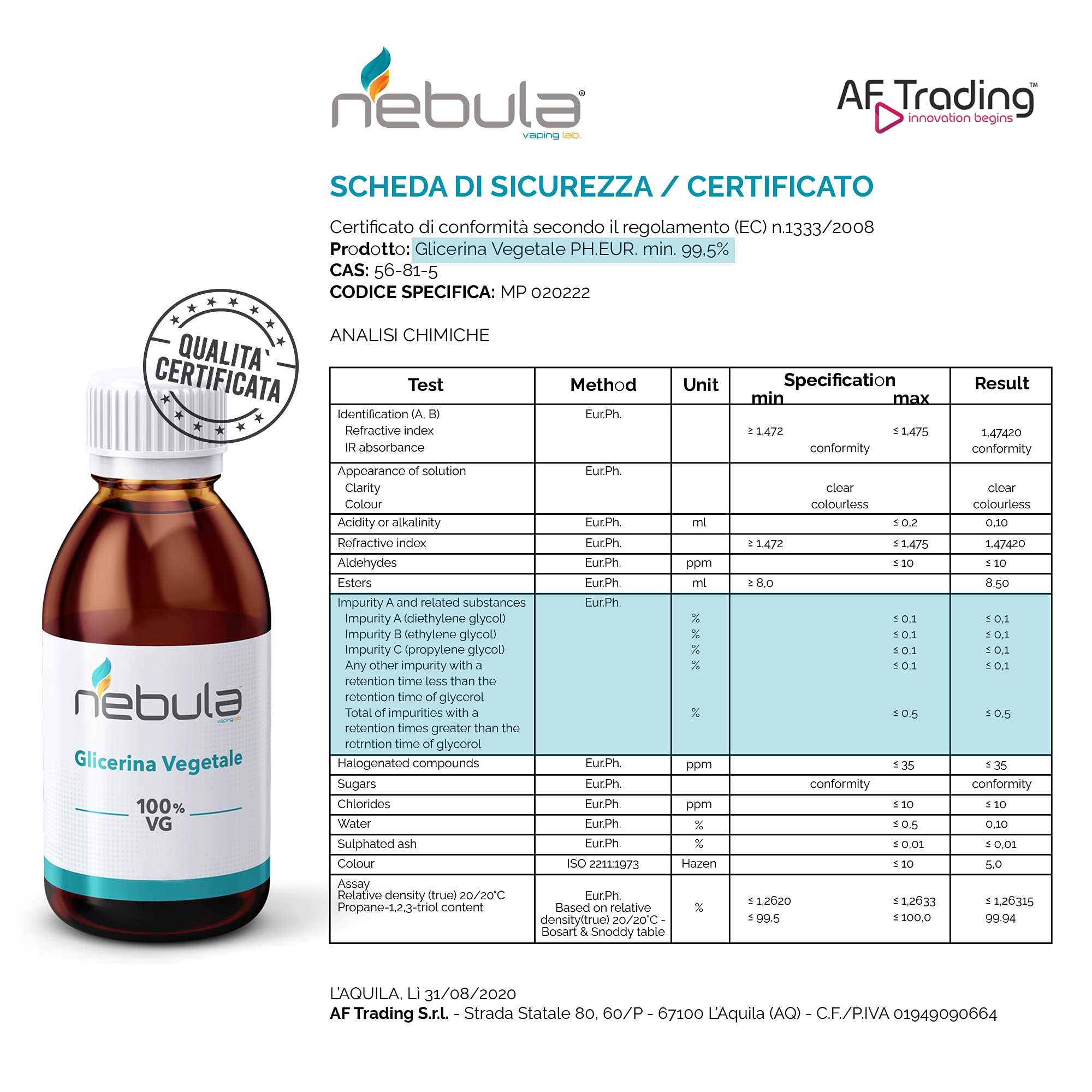 liquido base sigaretta elettronica 500 ml KIT BASE NEUTRA 500 ML 70VG/30PG