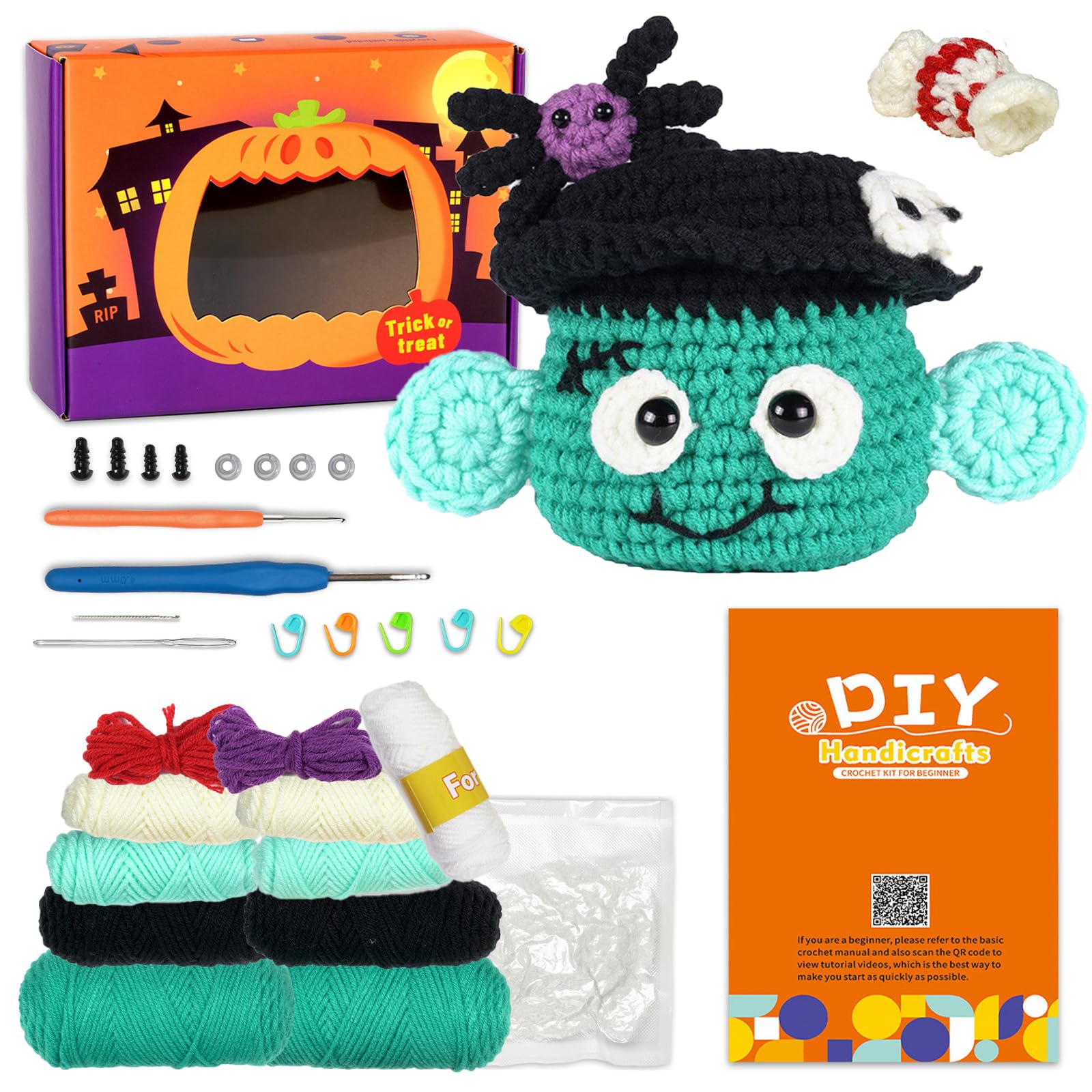 Inscraft Kit De Fil à Crochet Pour Débutants, Adultes Et Enfants Comprend 1 600 M Decheveaux En Acrylique Crochets Sac Violet Etc Pour Realiser Des Projets Damigurumi Et De Crochet Kit De