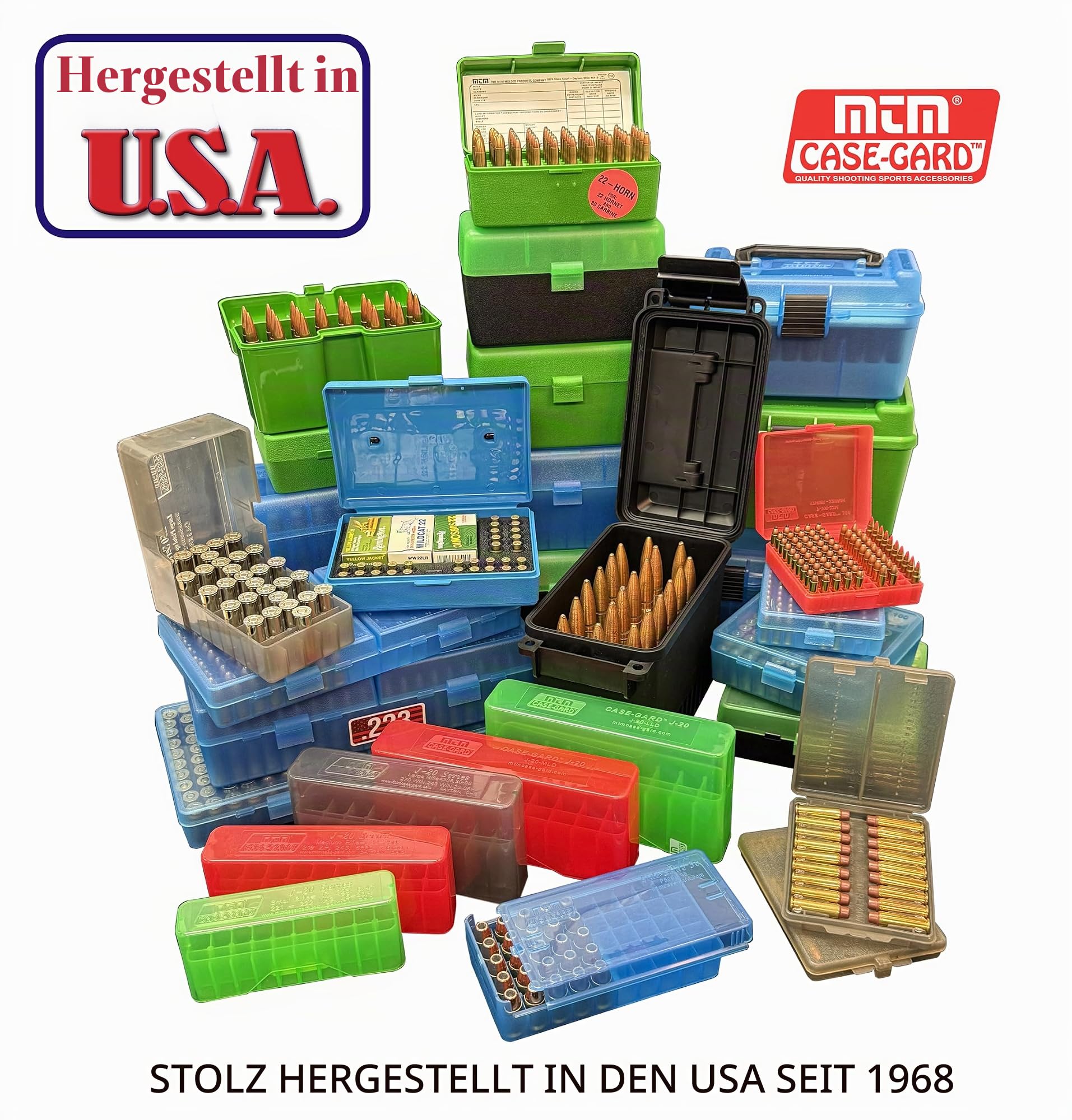 MTM 100 Round Flip-Top Ammo Box 380/9MM Cal (Grün), Ansicht 3
