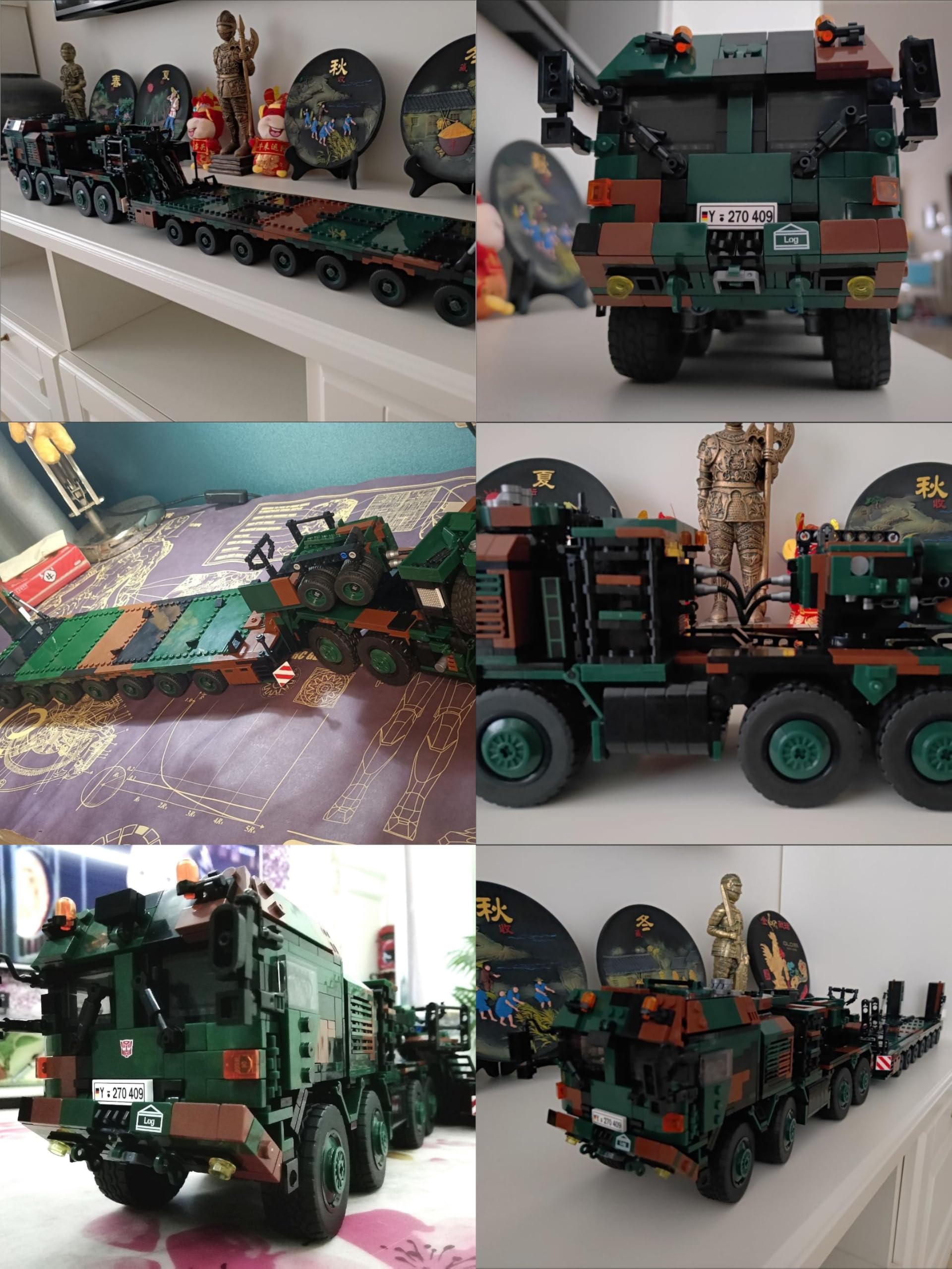 Technik LKW Modellbausatz, 1912 Teile SLT Mammut Bausteinmodell, Klemmbausteine MOC Bausatz Bauspielzeug Kompatibel mit Großen Marken