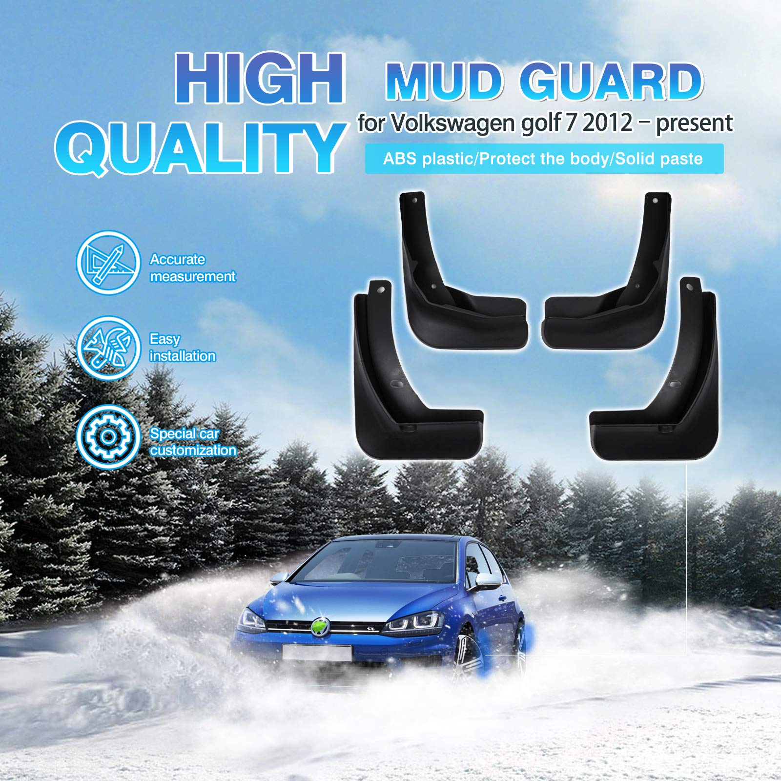 Buy Huadi For Golf 7 MK7 Car Mud Flaps Front Rear Mudflaps Mudguard