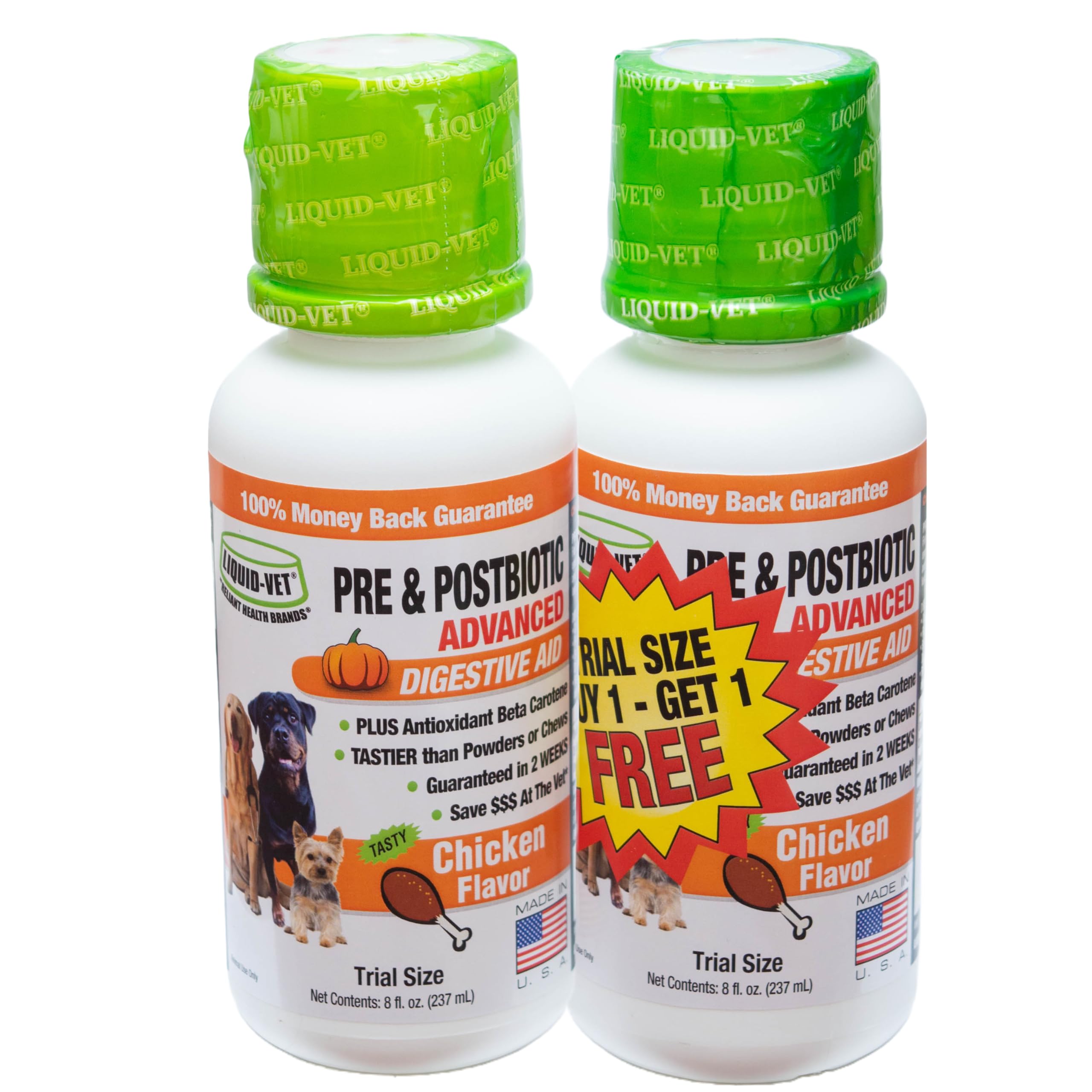 Prebiotics and Postbiotics for Dogs – Enhance Gut Health and Digestion with Inulin, Galacto-oligosaccharides, and Collagen; Essential Pet Supplements for Canine Digestive Wellness - Chicken