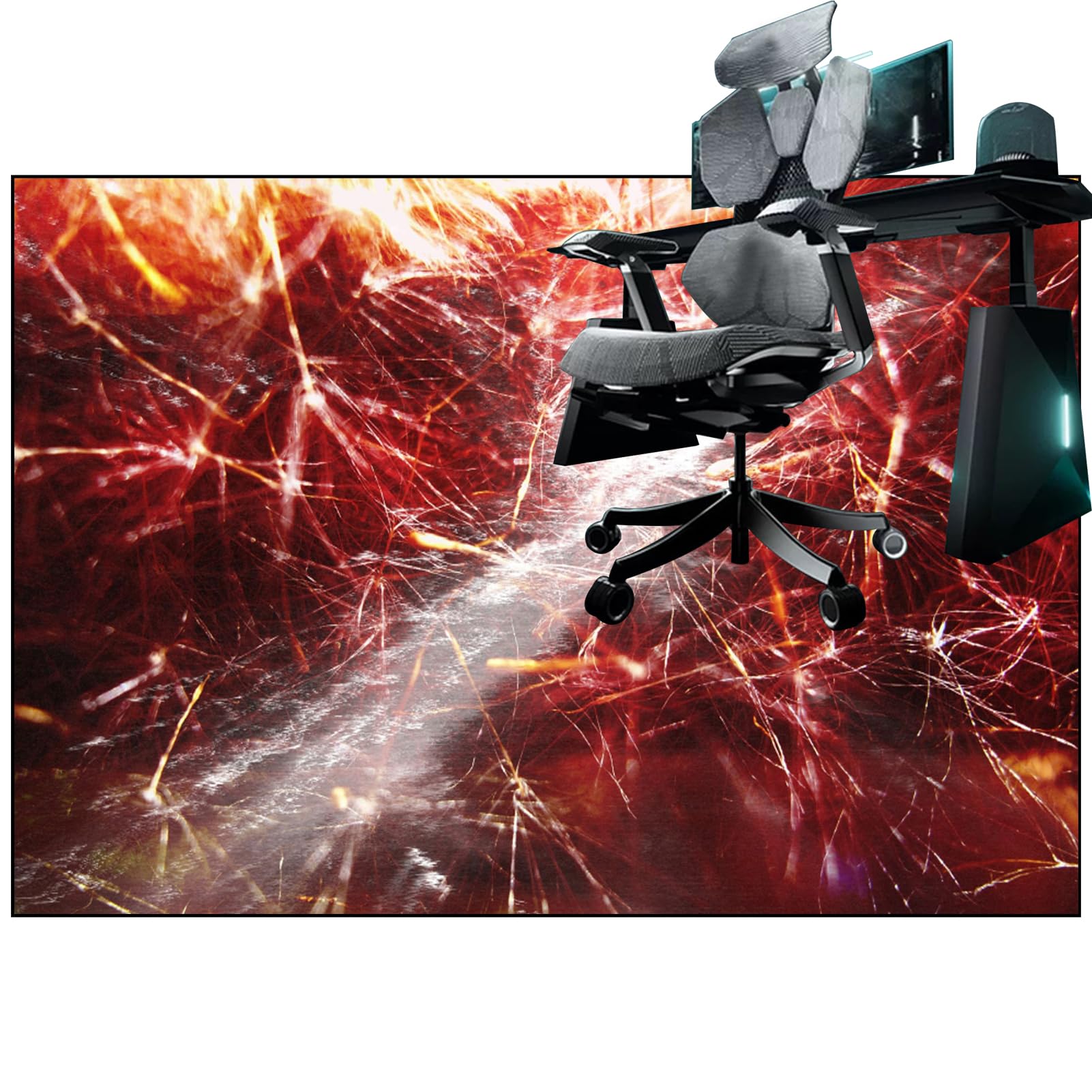 Tapis Protection Sol Chaise Bureau Gaming, Tapis antidérapant sous Chaise de Bureau, Tapis Chaise Gaming, Tapis de Protection en Carrelage, Tapis de Chaise Polyvalent pour la Maison 160 x 200 cm