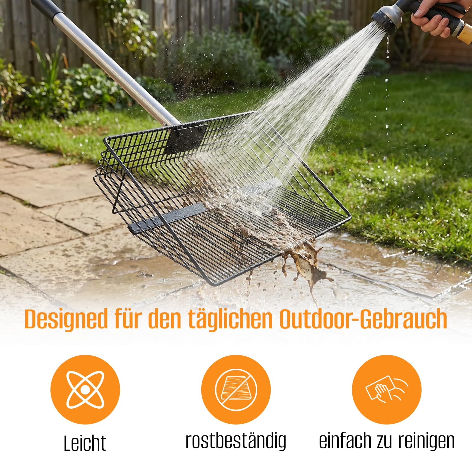 Hühnerkotschaufel Lang, Multifunktional Chicken Poop Scooper, Einstellbare Siebschaufel, für Hühnerstall Trennung von KOT und Schutt von Sand, Hühnerstreu Schaufel, Hühnerstall Zubehör (155CM)