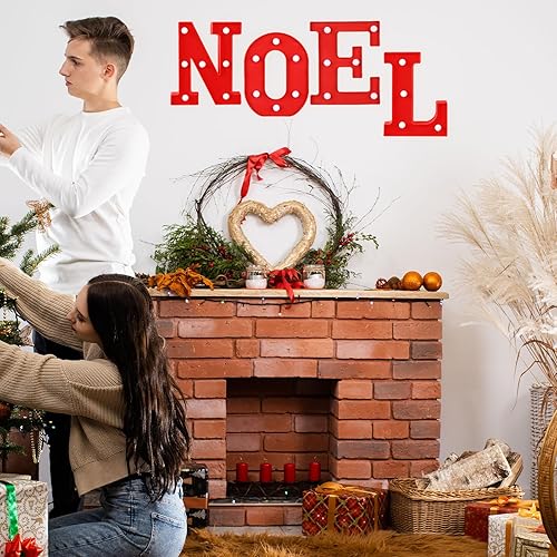 Miniatura 6 de VIHOSE Letrero con luces LED de Navidad, decoración de mesa, letras iluminadas de Navidad a pilas para el hogar, bar, fiesta de Navidad, dormitorio,