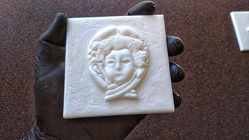 Miniatura 2 de Antique woman cameo 3D tile mold, Silicone mould, cameo applique, concrete mold, cement mold, vintage tiles, antique tiles, mould for resin