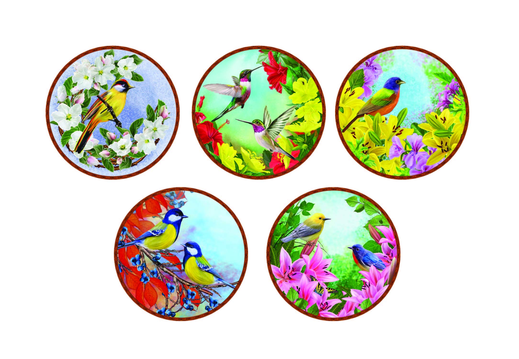 Real Art Wall hanging Plates 7" - 5 pcs set Modern designs Gift packing