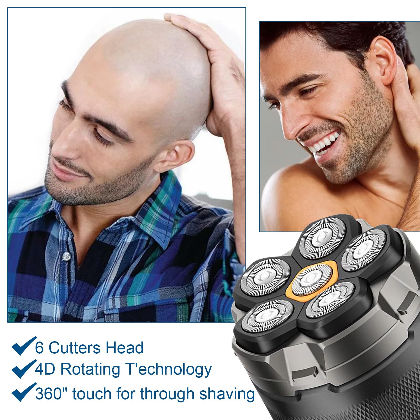 2pcs Magnetische 6 Blade Head Shaver Ersatzköpfe für DOAO JoyKoi Solimpia Singphere AEXIRI Head Shaver