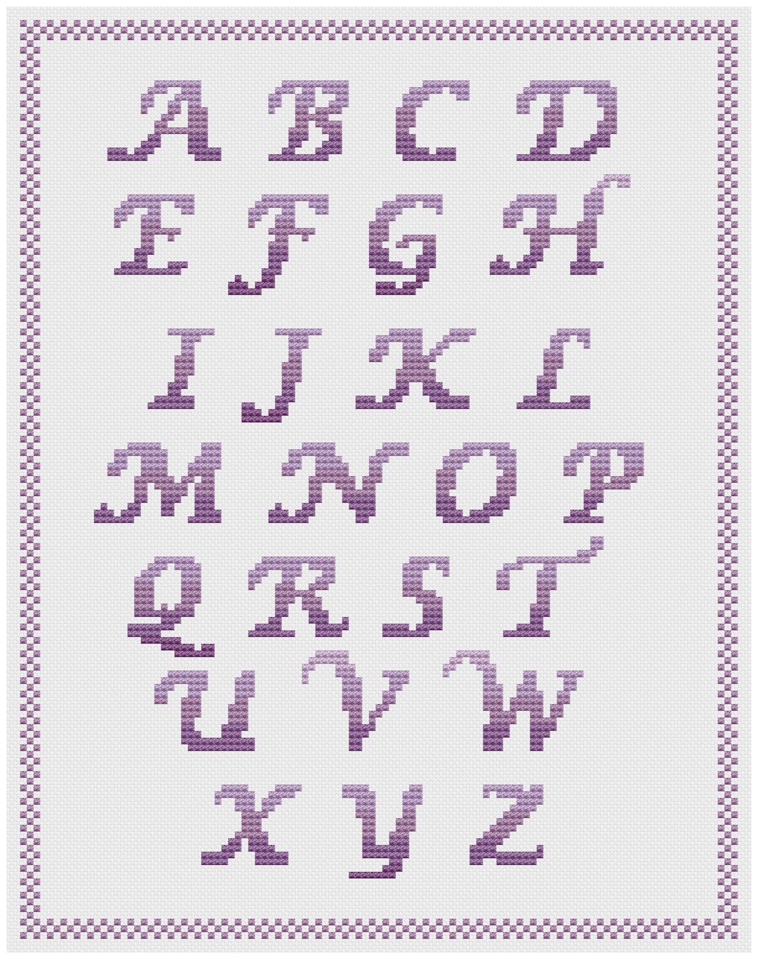 Alphabet Sampler - Cross Stitch Pattern Only