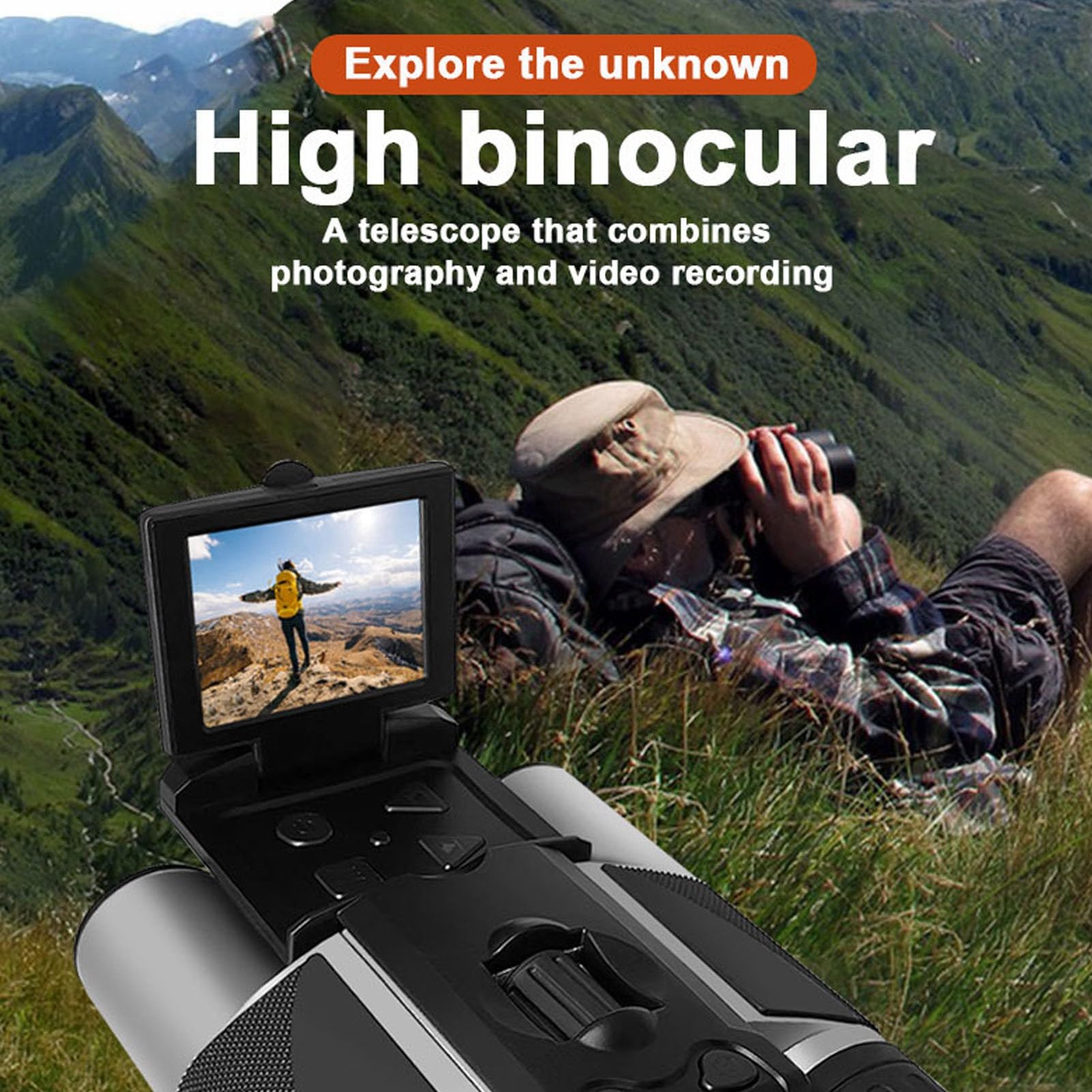 Prismáticos Digitales LCD de 2 Pulgadas con Cámara para Adultos, Grabador de Fotos y Vídeo de 1280 X 1080 de 5 MP, Carga Tipo C, para Observación de Aves, Caza, Conciertos y