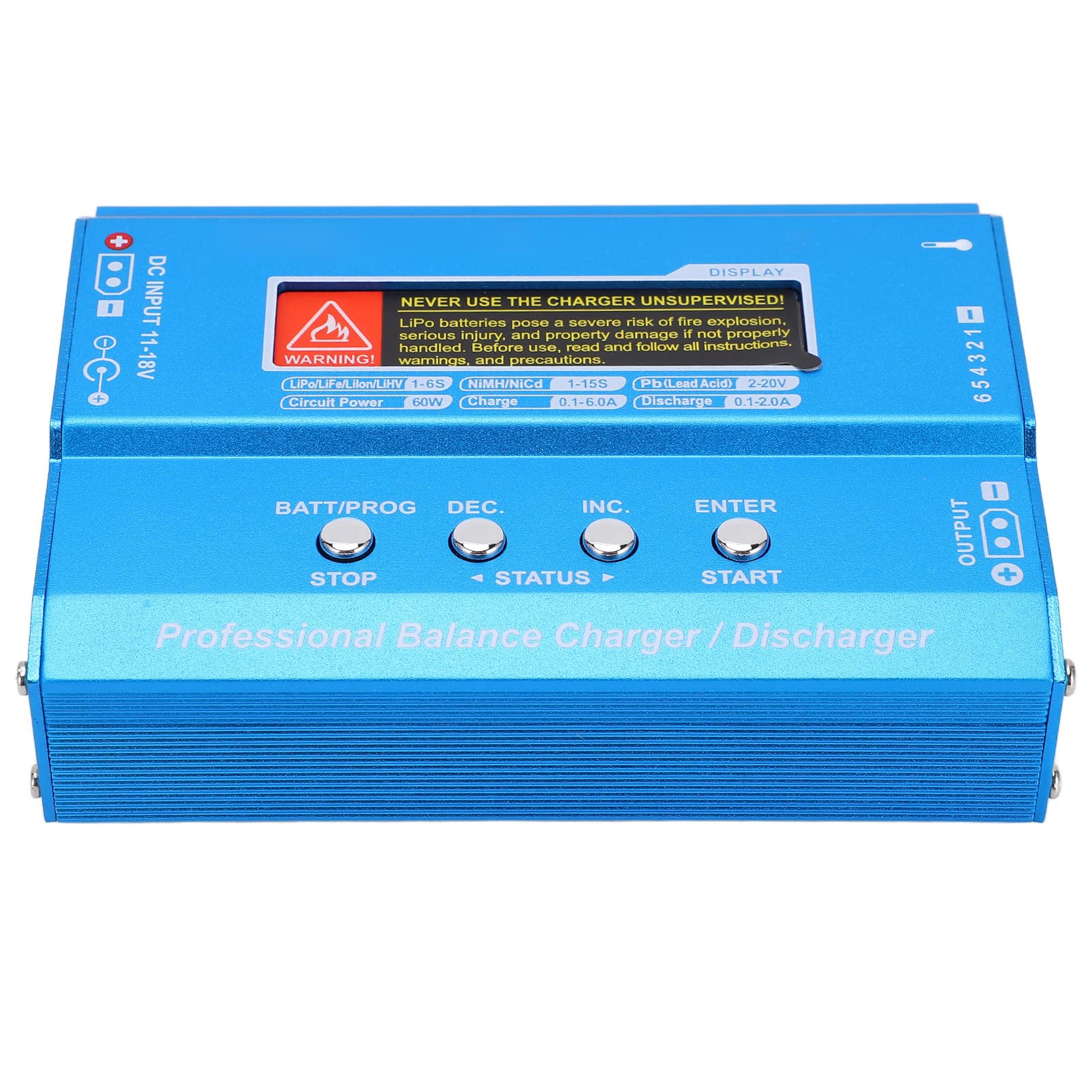 Naroote Chargeur de Balance de Batterie LiPo 60 W 6 A, Petite Station de Charge Multifonctionnelle Puissante, Analyseur de Batterie avec Mesure de Température, Idéal pour LiPo Life LiIon NiCd NiMH