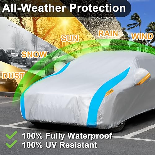 Miniatura 4 de Funda impermeable para todo tipo de clima, transpirable, protección UV, a prueba de nieve, a prueba de polvo, universal (1 ajuste SUV de 182 a 190