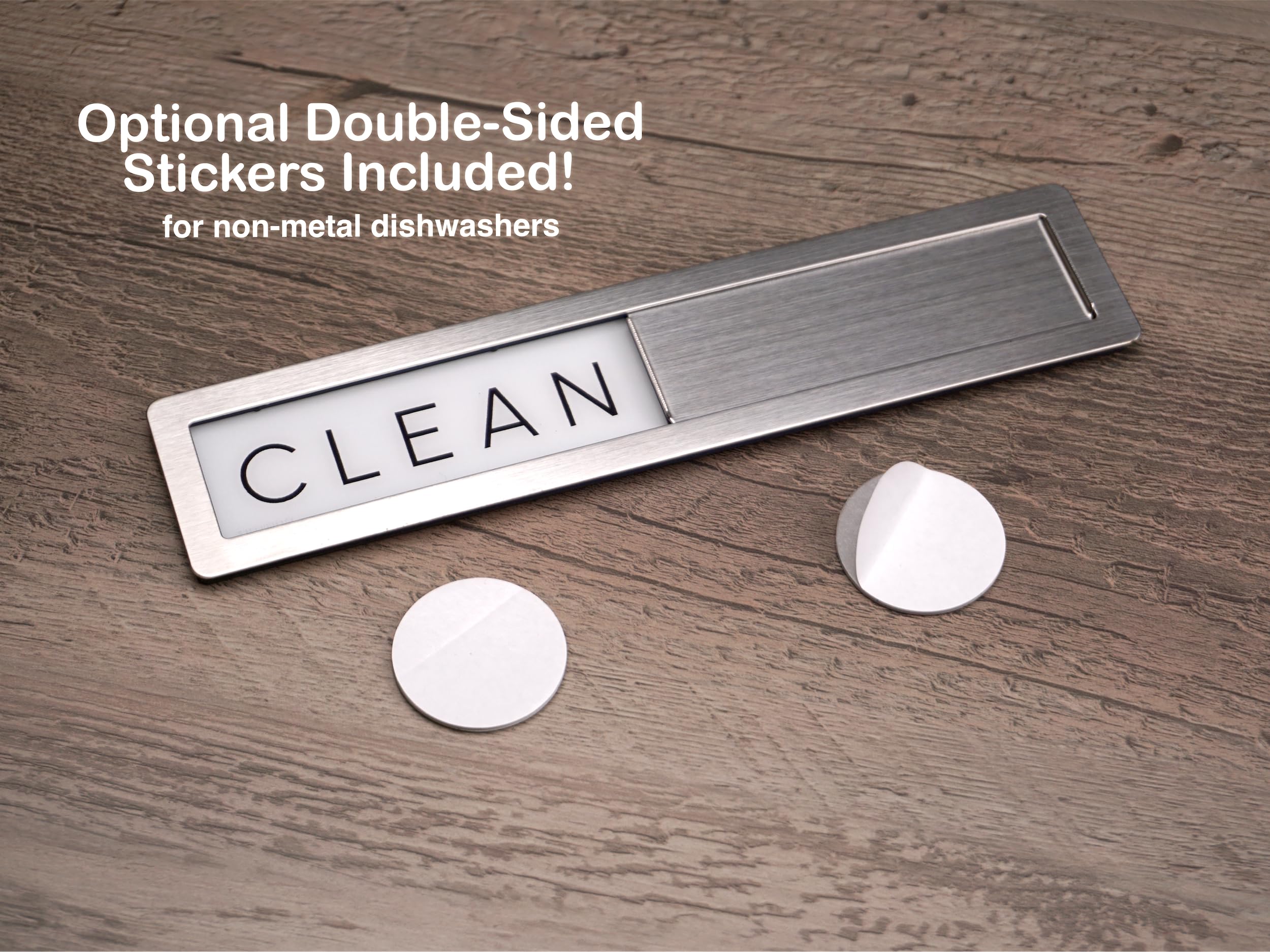 Imán de acero inoxidable para lavavajillas Clean Dirty Sign – Letreros magnéticos de primera calidad que dicen limpio/sucio – Adhesivo adhesivo opcional para lavaplatos de superficie no metálica 5