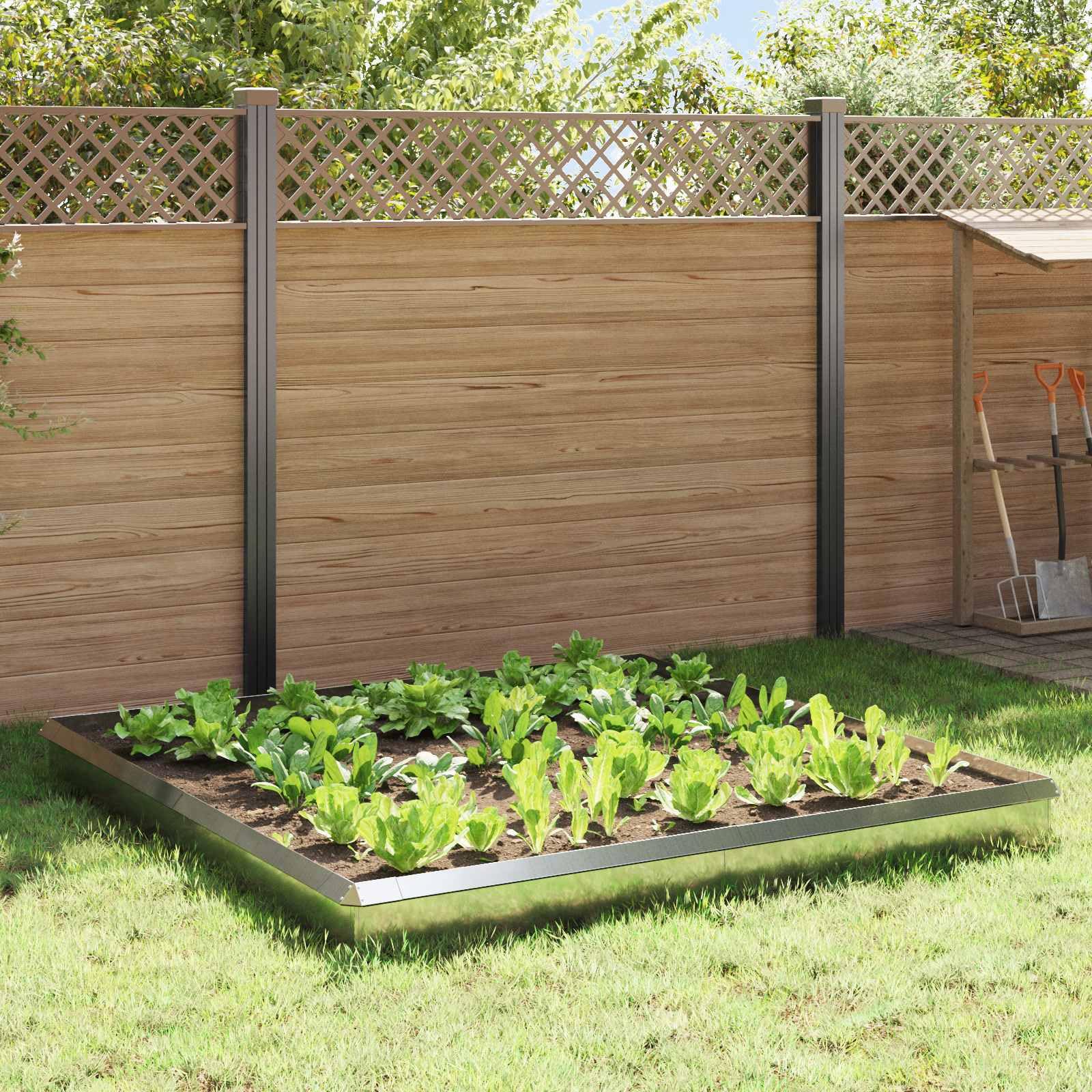 EBZFASO Steel Lawn Edging, Snail Rusty Edging Border Flower 8-20Pc(Galvanised steel,12)