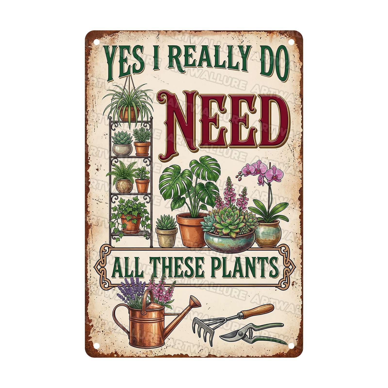 Garden Gifts Metal Sign Funny Yes I Really Do Need All These Plants Sign For Plant Moms Sunroom Greenhouse Balcony Living Room 8x12Inch