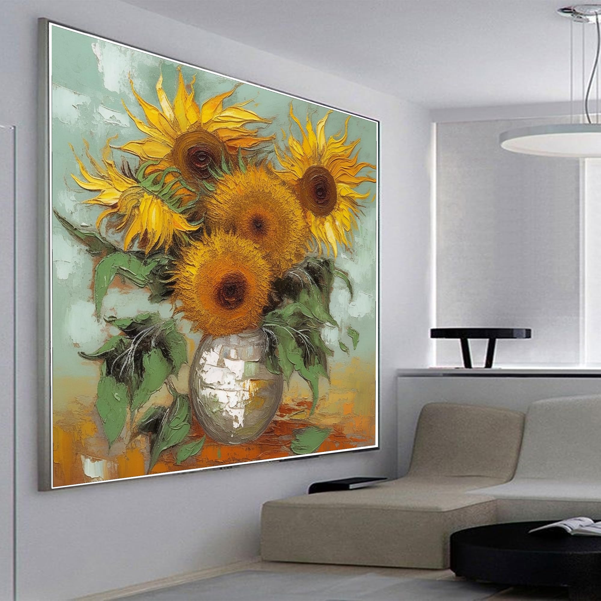 Amazon.com: Handmade Sunflower Vase Wall Decor Abstract Floral Oil