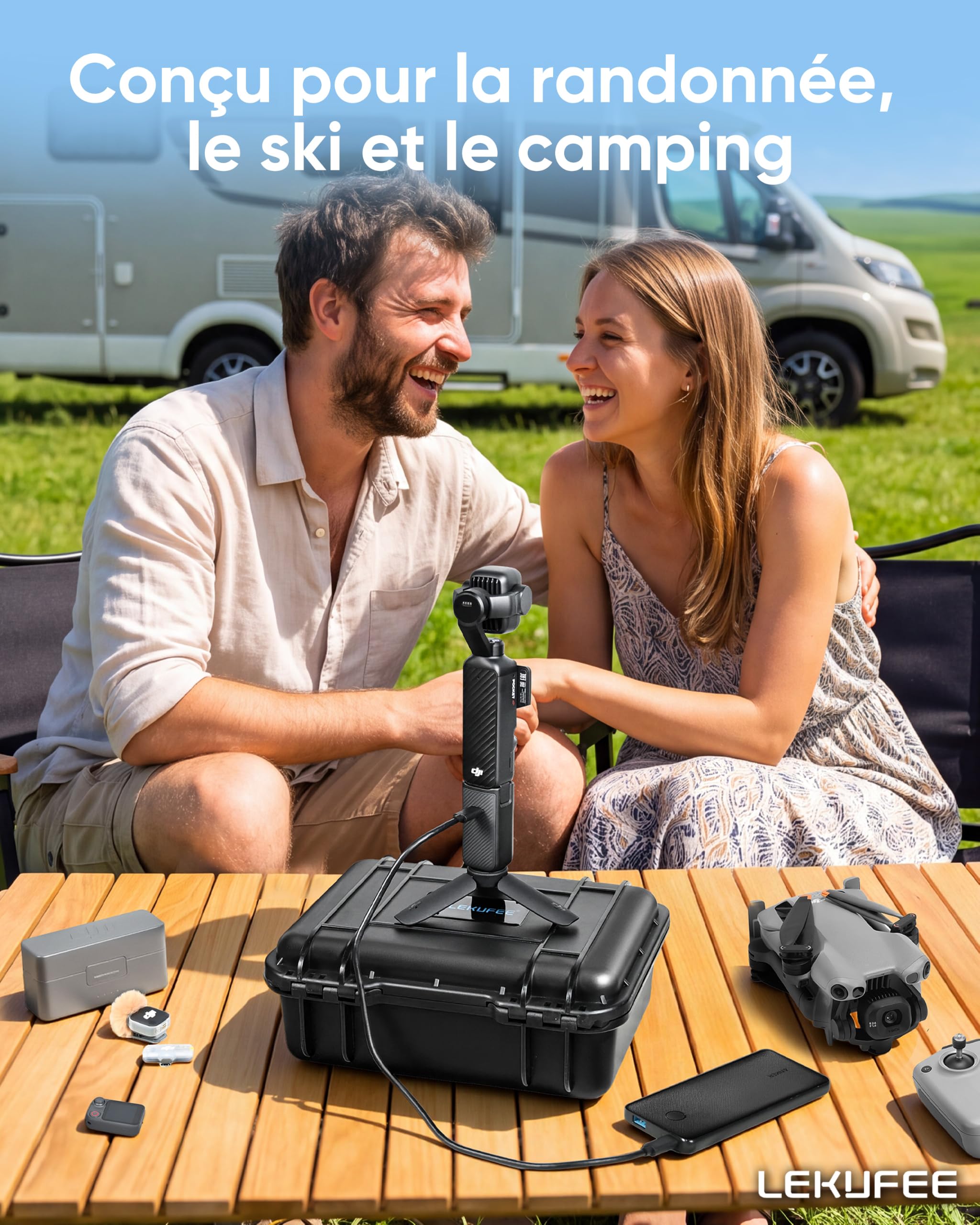 LEKUFEE Étui Rigide Étanche pour DJI Osmo Pocket 4P & Osmo Pocket 4