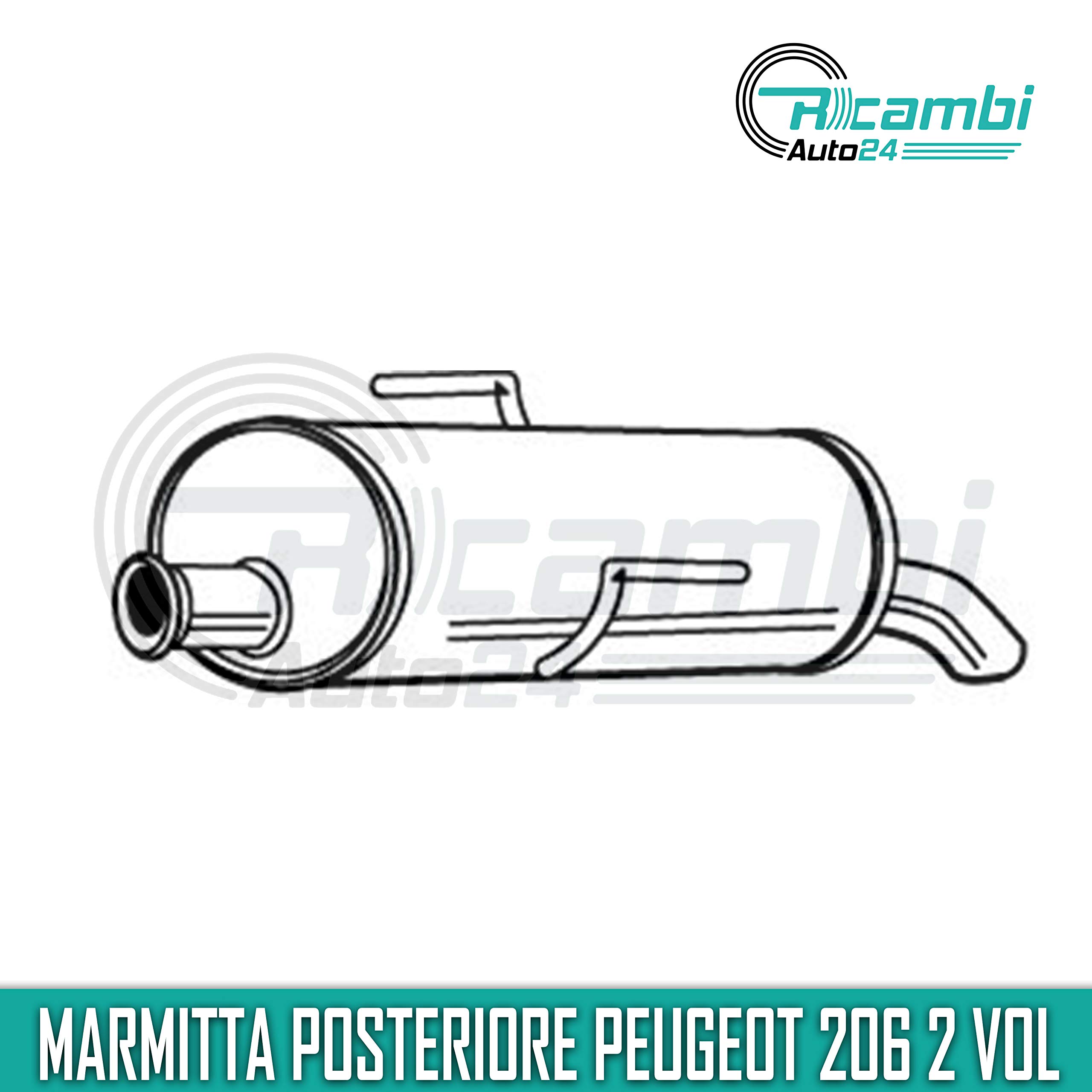 Marmitta Silenziatore Posteriore 206 2volumi(2A/C) 1.1 1.4 1.6