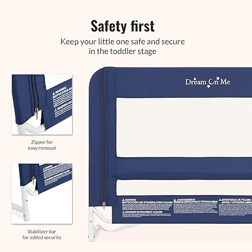Miniatura 4 de Dream On Me, Barandilla de seguridad de tela de lino 3D y malla, azul marino.