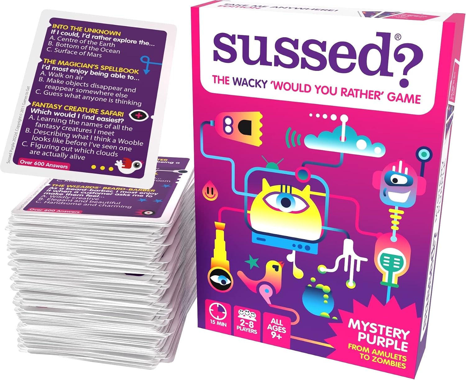 SUSSED Guess My Answer Card Game - 219 ‘Would You Rather’ Questions. Purple Deck: All About Dragons, Magic & Your Imagination. Ages 9 and Up