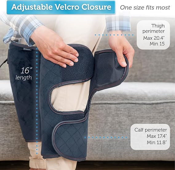 COMFIER Heated Knee Massager Heating Pad for Knee Pain Relief,Heat Knees Warmers Wrap with Massage and Vibration-Greige