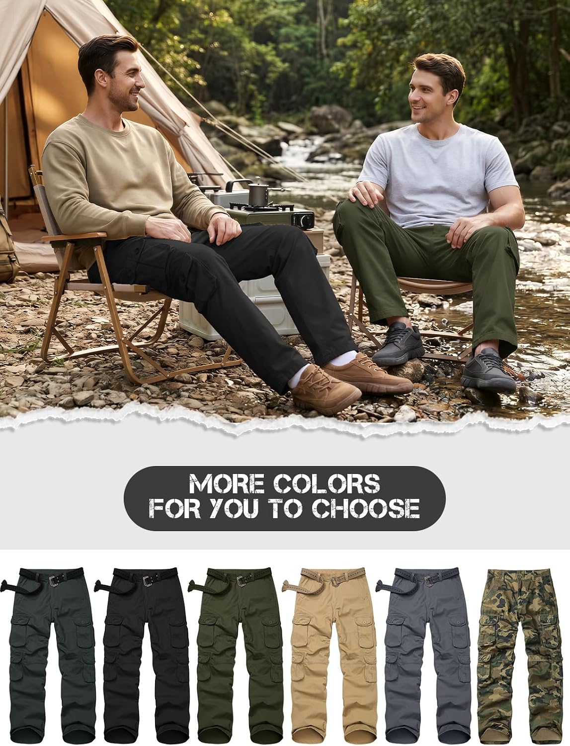 Men's BDU Casual Military Pants, Tactical Wild Army Combat ACU Rip Stop Camo Cargo Work Trousers with 10 Pockets