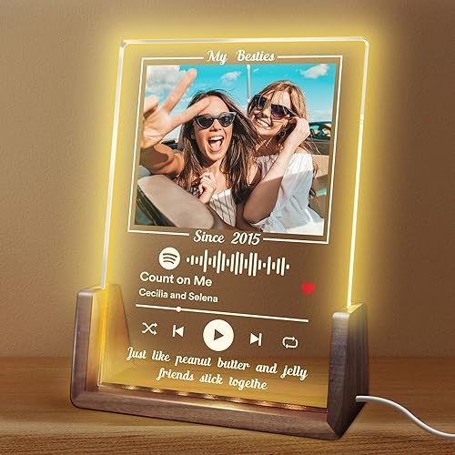 Miniatura 8 de YESCUSTOM Canción acrílica personalizada con foto, regalo personalizado para novio, novia, cubierta de álbum acrílico, placa de música transparente