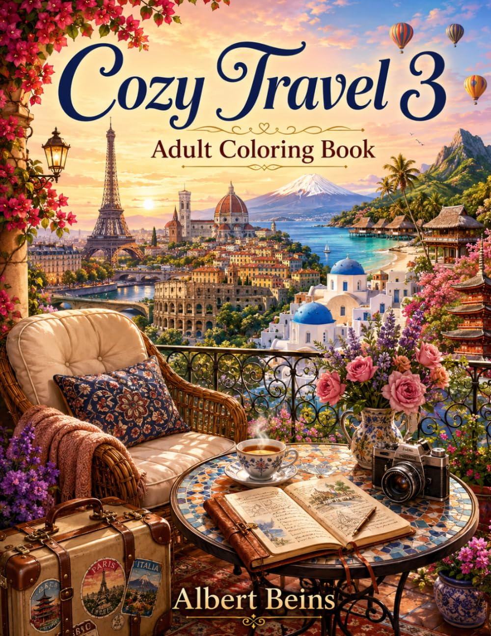 Cozy Travel 3: Adult coloring book