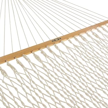 Original Pawleys Island 12OC Original Single Cotton Rope Hammock with Free Extension Chains & Tree Hooks, Handcrafted in The USA, Accommodates 1 Person, 450 LB Weight Capacity, 12 ft. x 50 in.