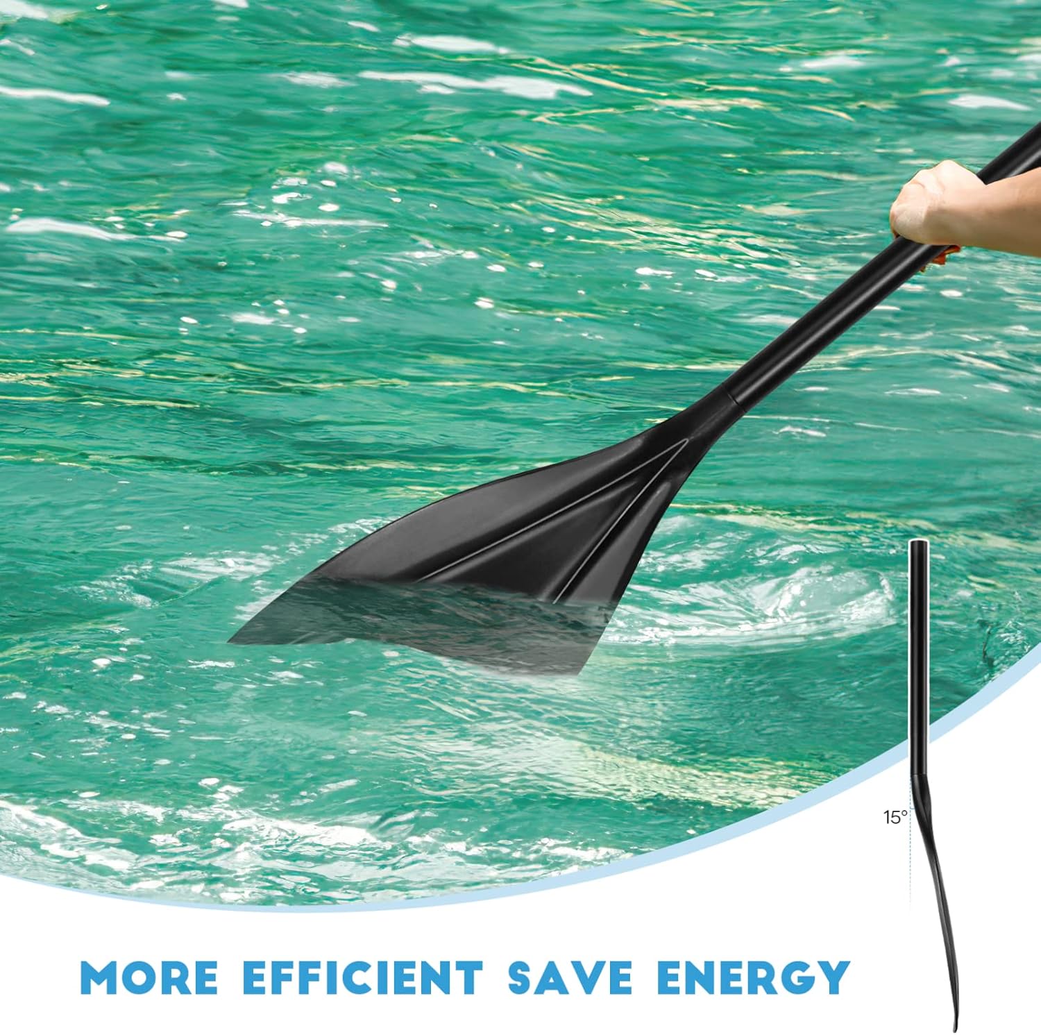 Kayak Paddle 89in Aluminum Shaft Kayaks Paddles Adjustable Kayaking Oars Boating Canoeing Black