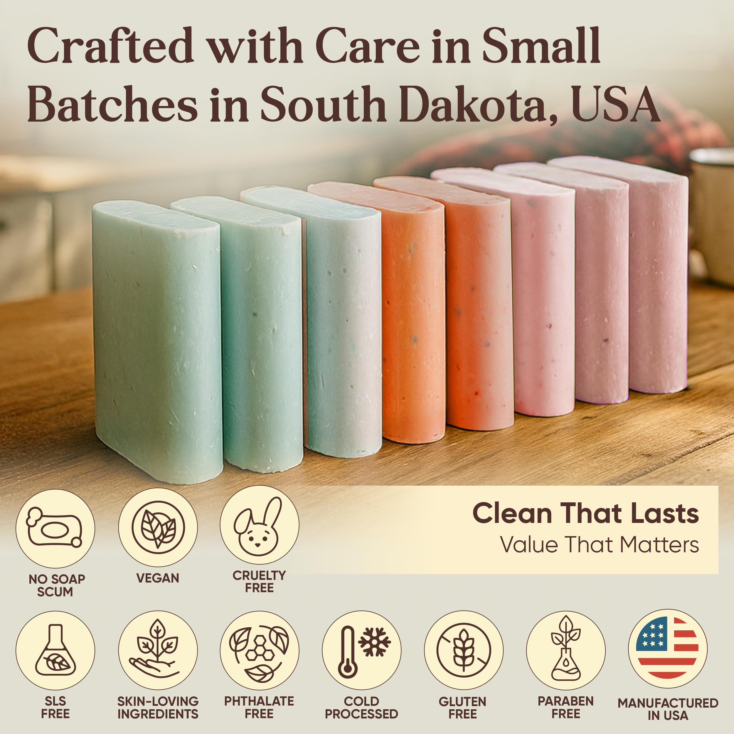 Amish Farms Soap 8-Bar Value Pack – 5 oz Bentonite Clay Bars, USA Made