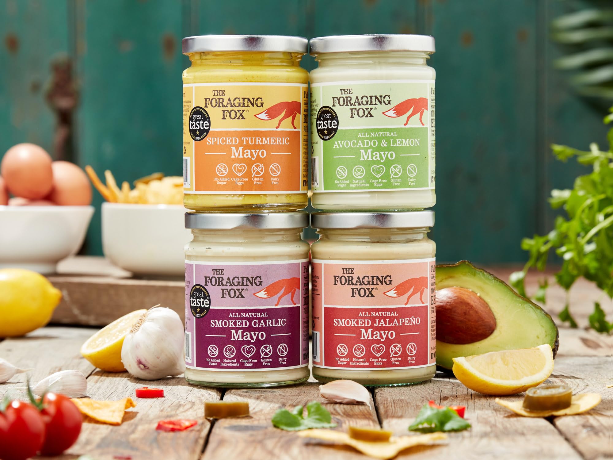 The Foraging Fox | Ohne Zuckerzusatz Glutenfrei Gewürzte Kurkuma Mayo, 6 x 240 g