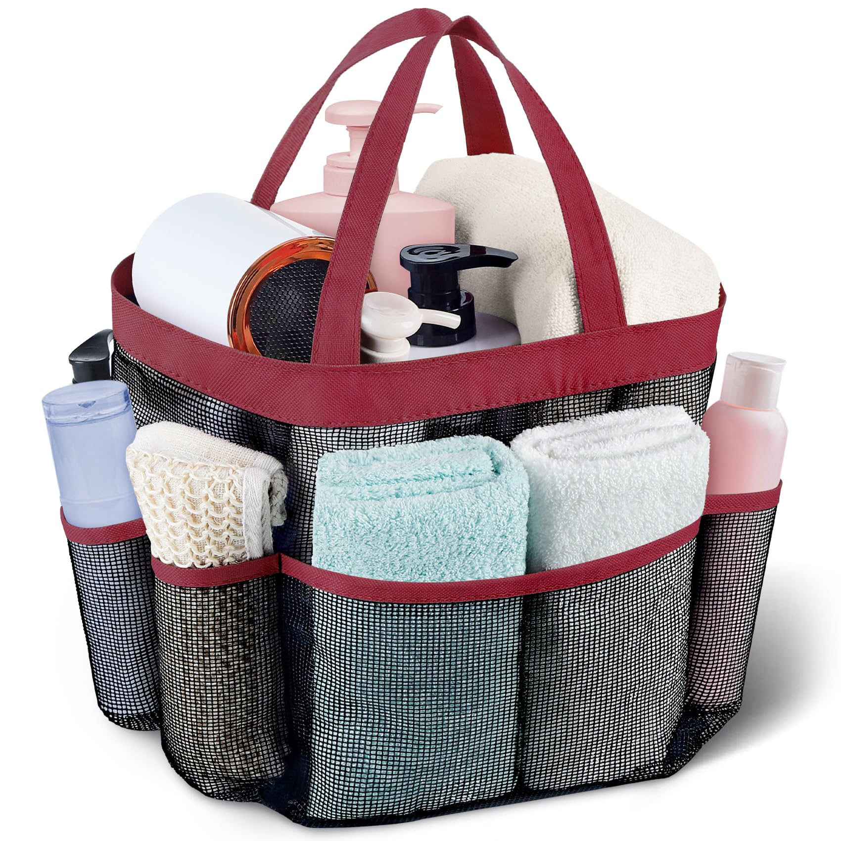 Borsa da doccia da appendere, portatile, per dormitorio universitario, borsa da bagno o doccia, per uomini e donne, colore nero, Nero