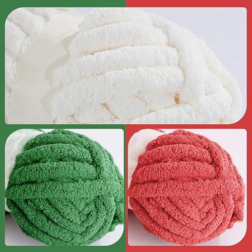 Vista 124 de HOMBYS Paquete de 8 hilos gruesos surtidos para tejer a ganchillo, hilo súper voluminoso, grande, suave y esponjoso, hilo de felpilla grueso para 4